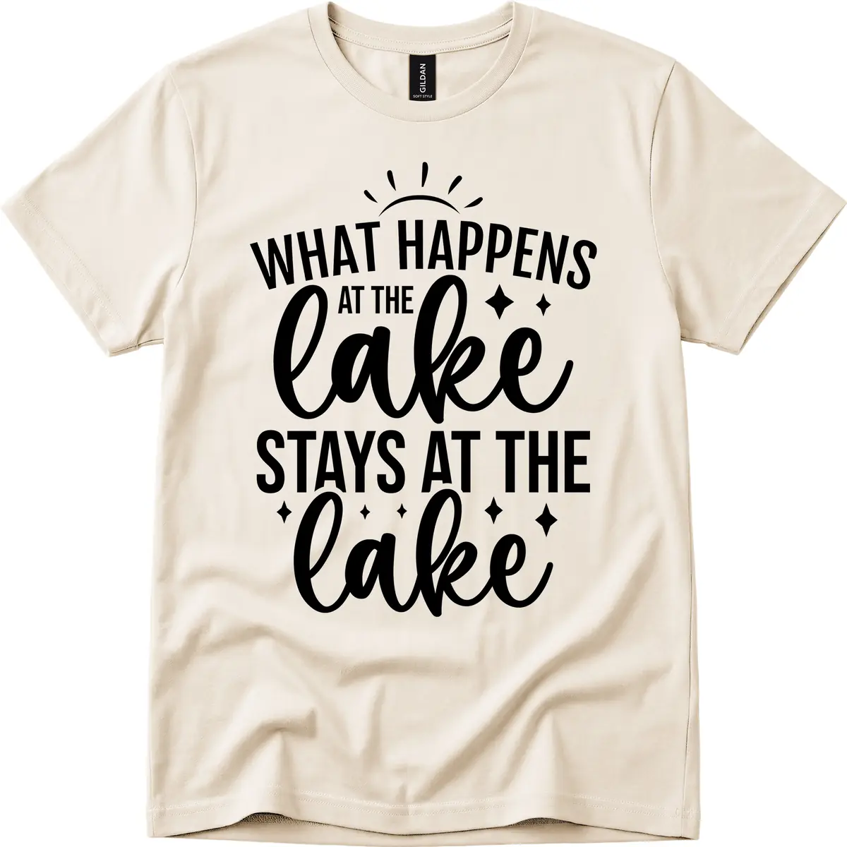 What Happens At The Lake Stays At The Lake T-Shirt in Natural