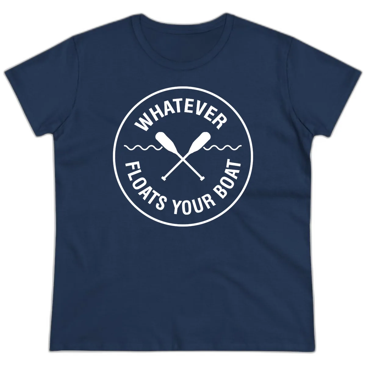 Whatever Floats Your Boat Design Ladies Tee in Navy