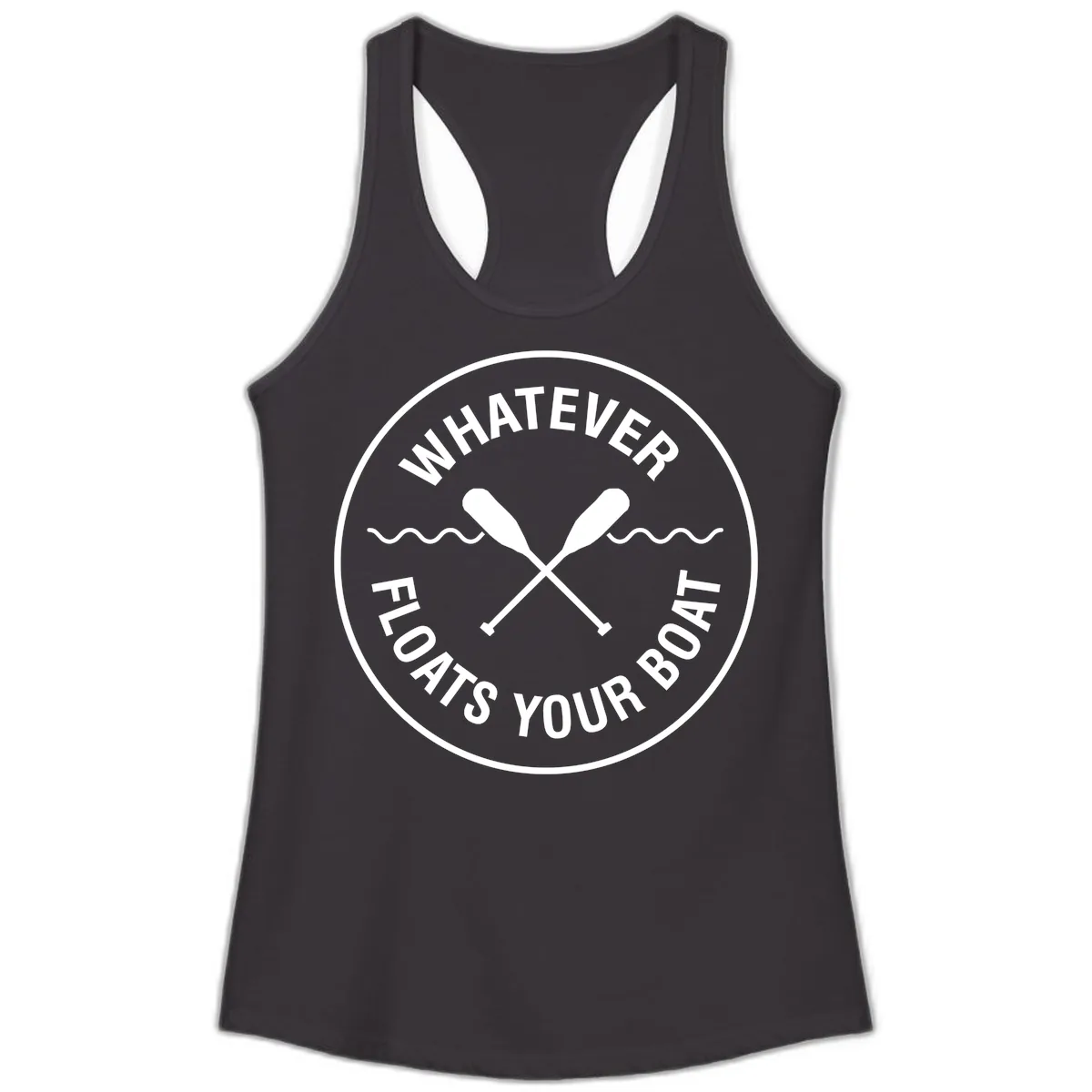 Whatever Floats Your Boat Design Ladies Tank in Black