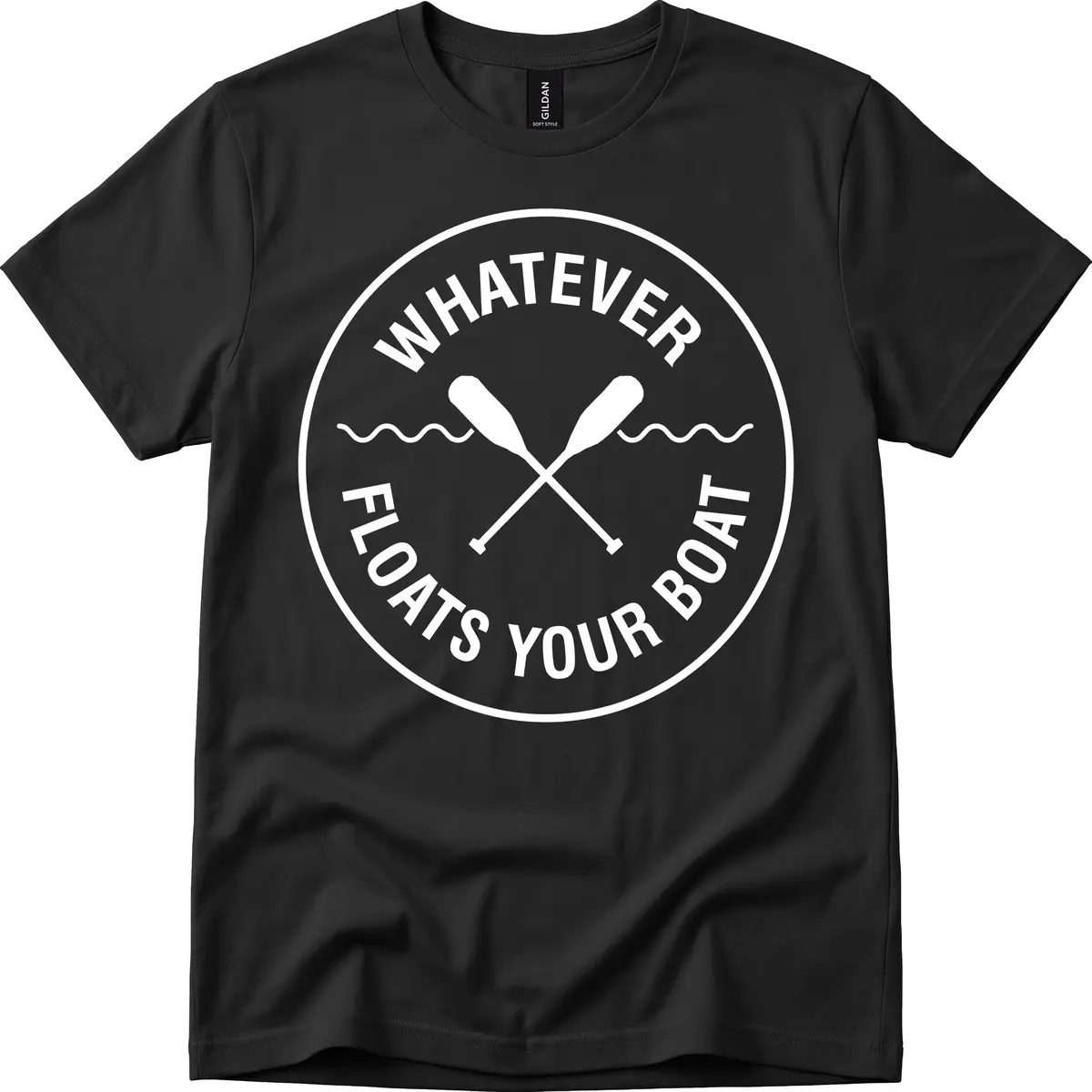 Whatever Floats Your Boat Design T-Shirt in Black