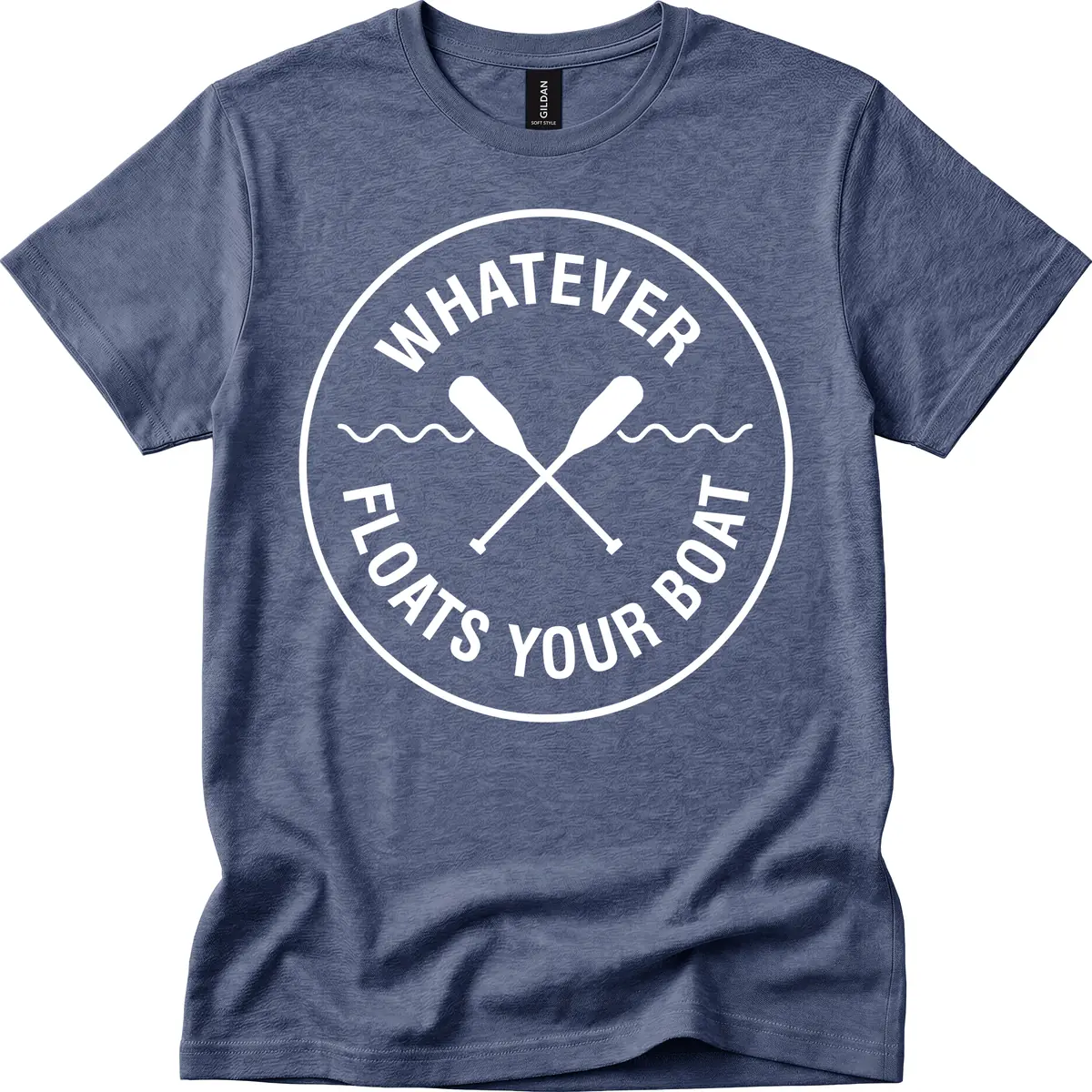 Whatever Floats Your Boat Design T-Shirt in Heather Navy