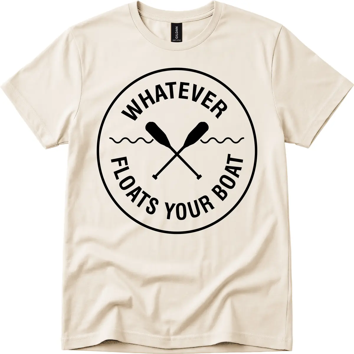Whatever Floats Your Boat Design T-Shirt in Natural