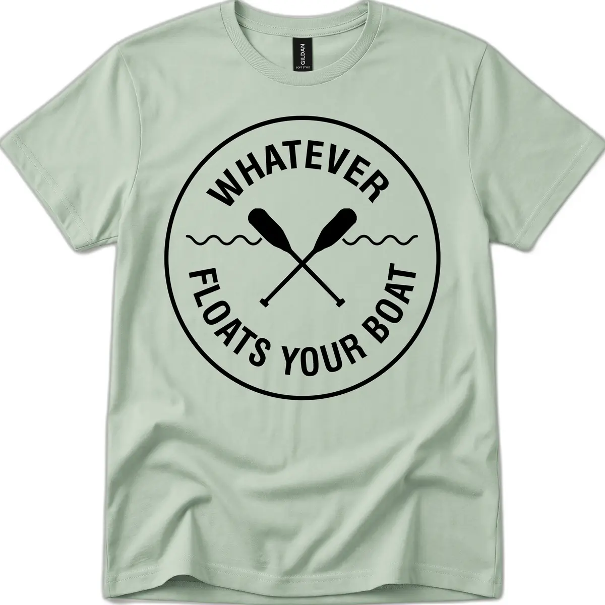 Whatever Floats Your Boat Design T-Shirt in Sage