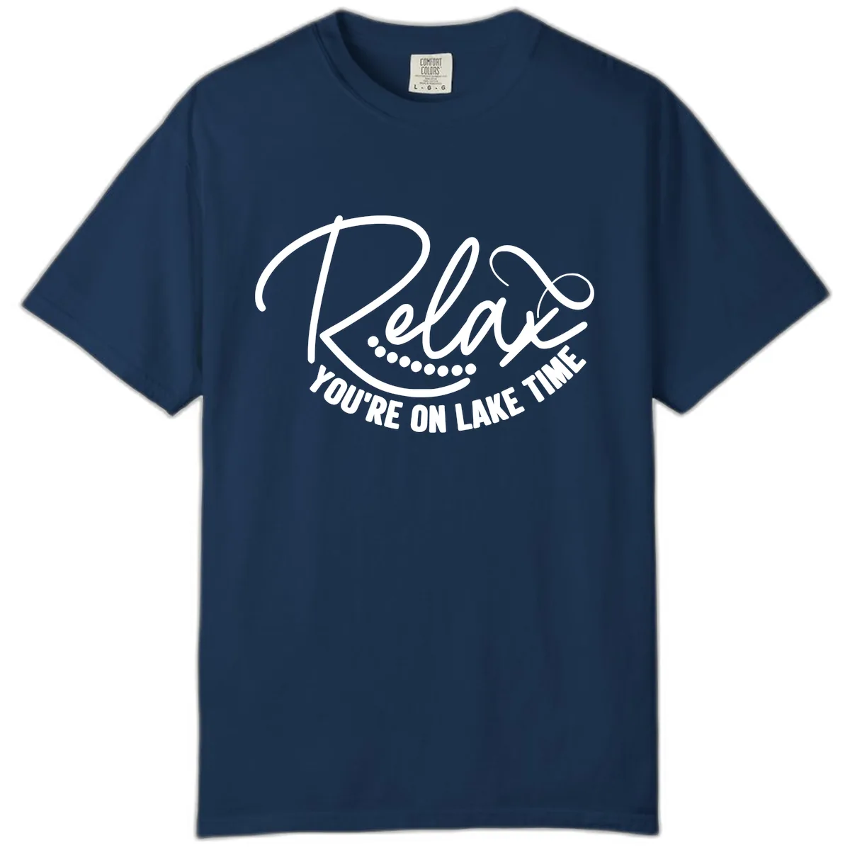 Relax You're On Lake Time Design Comfort Color in Navy