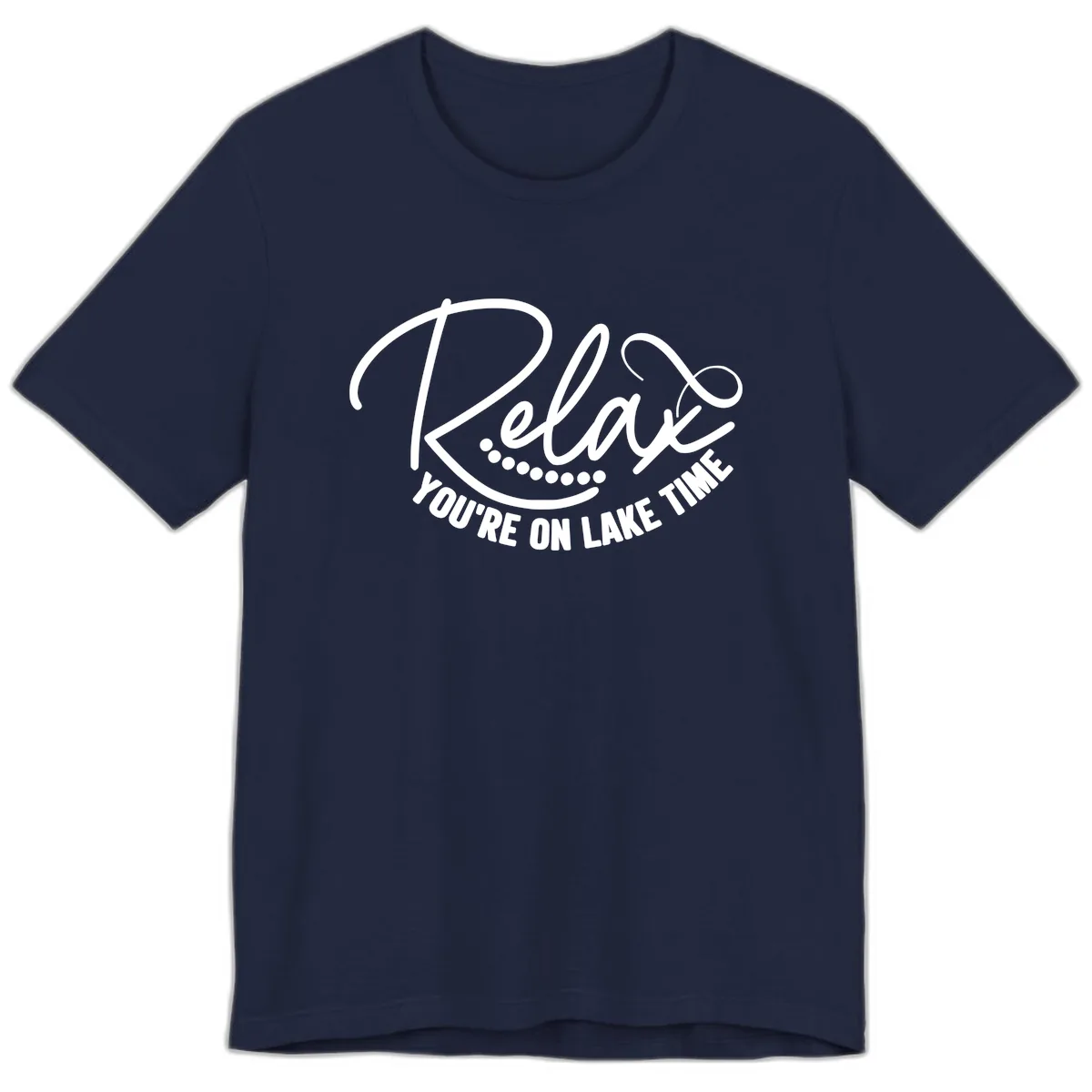 Relax You're On Lake Time Design Premium T-Shirt in Navy