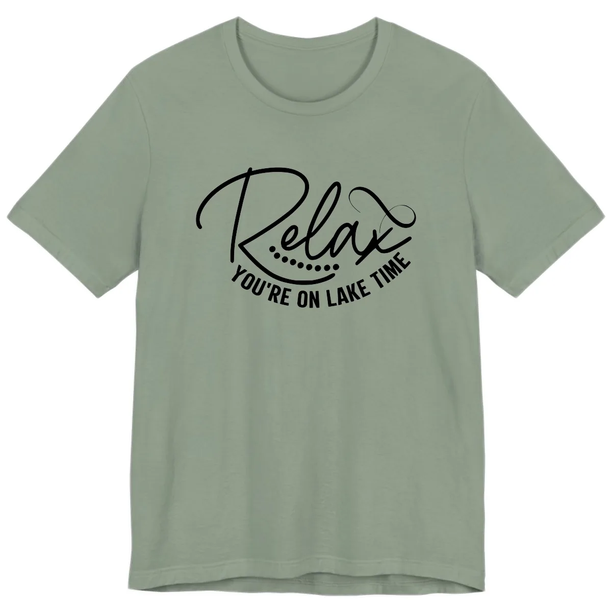 Relax You're On Lake Time Design Premium T-Shirt in Sage