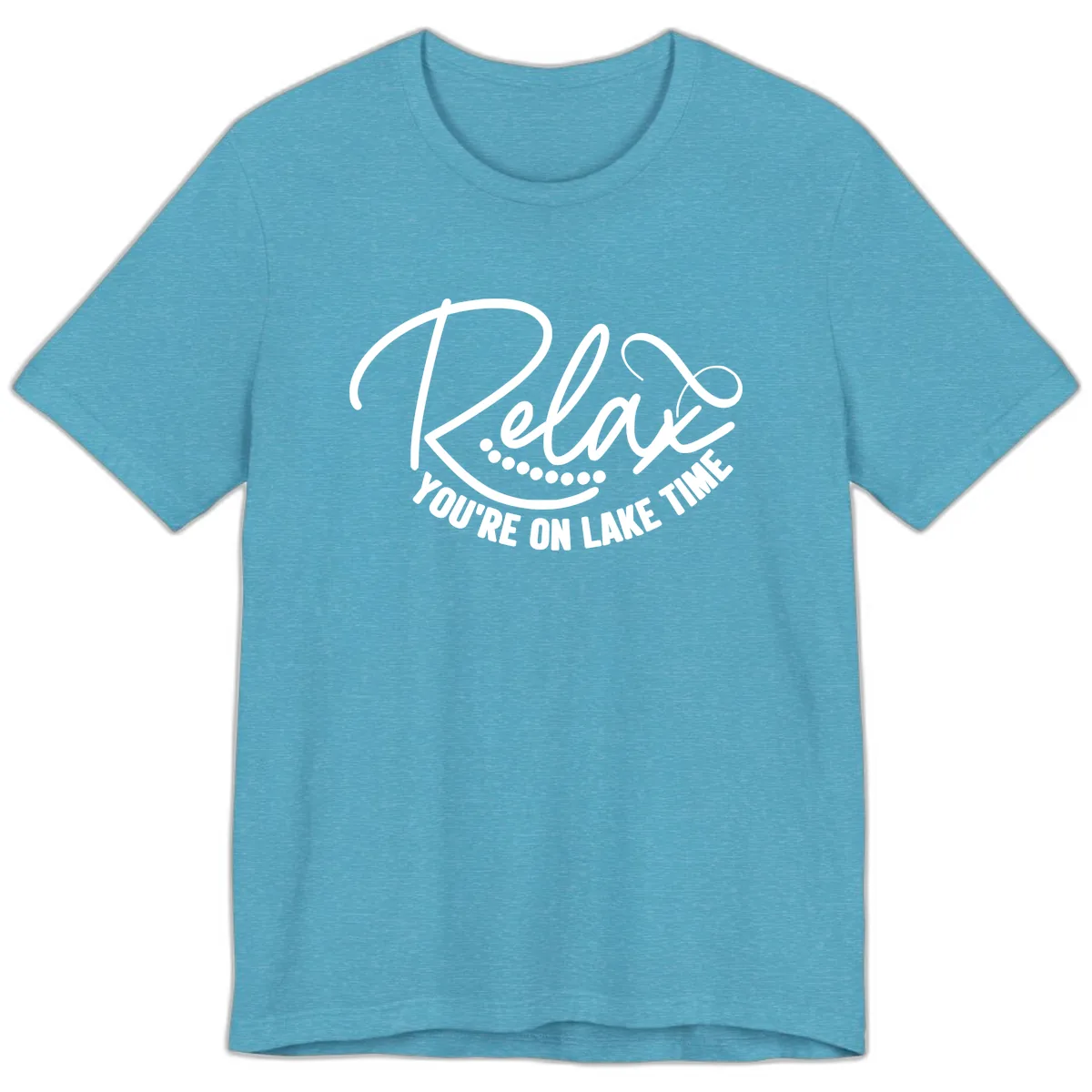 Relax You're On Lake Time Design Premium T-Shirt in Heather Aqua