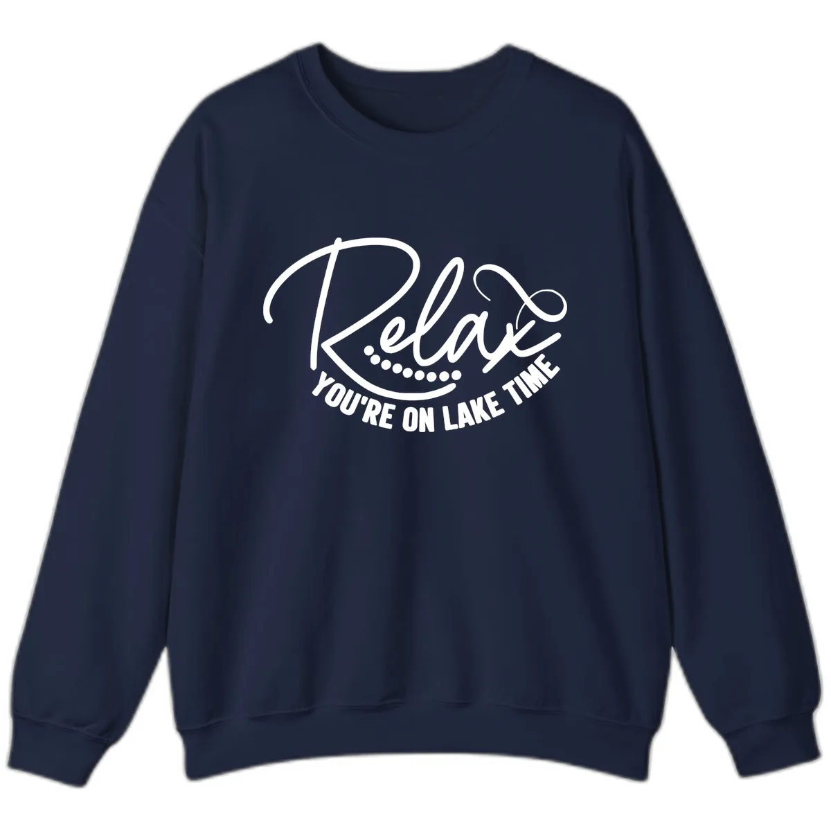 Relax You're On Lake Time Design Sweatshirt in Navy