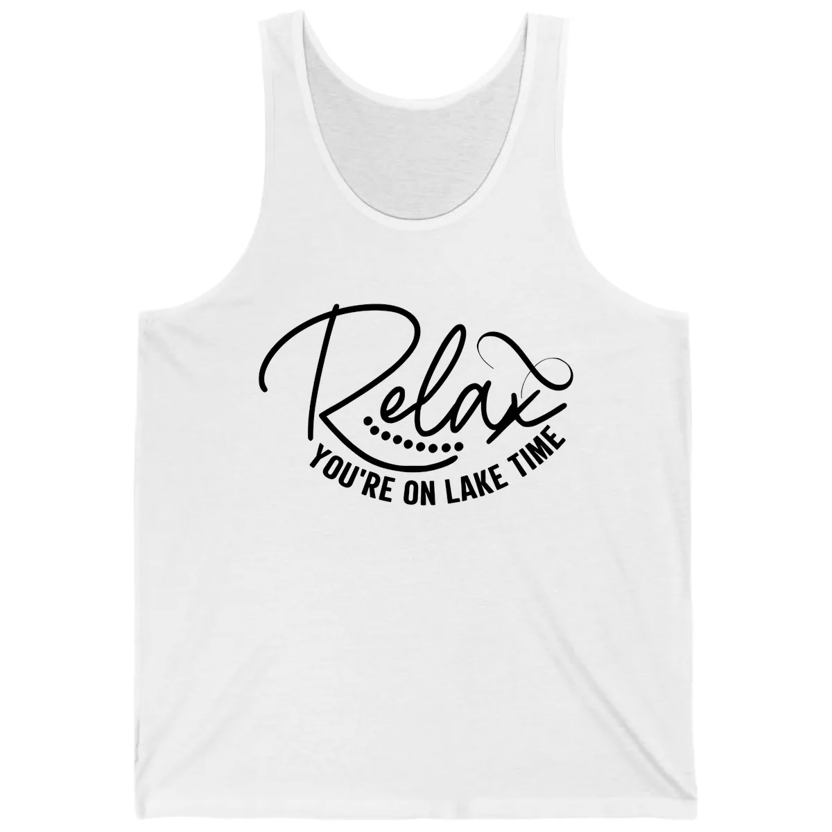 Relax You're On Lake Time Design Tank in White