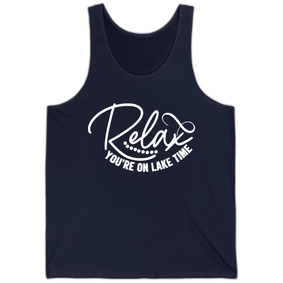 Relax You're On Lake Time Design Tank in Navy