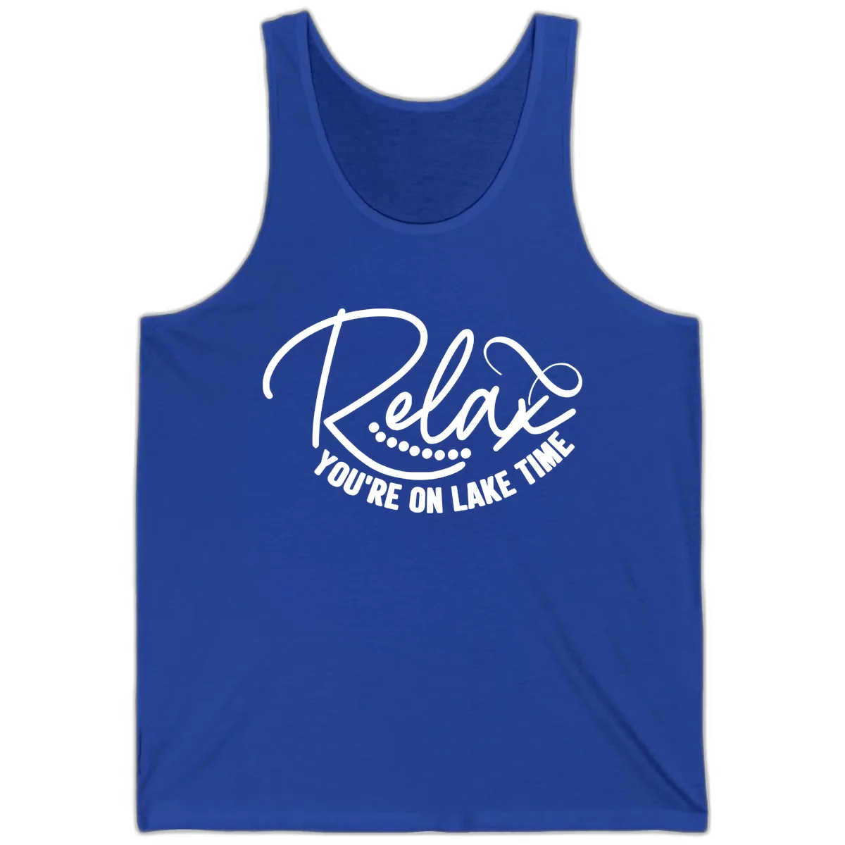 Relax You're On Lake Time Design Tank in True Royal