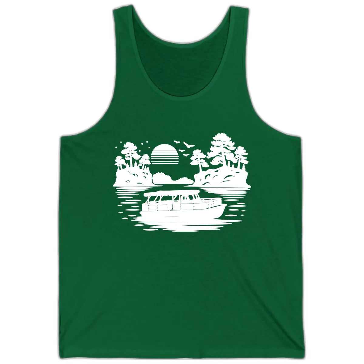 Pontoon Boat Scenic Sunset Tank in Kelly