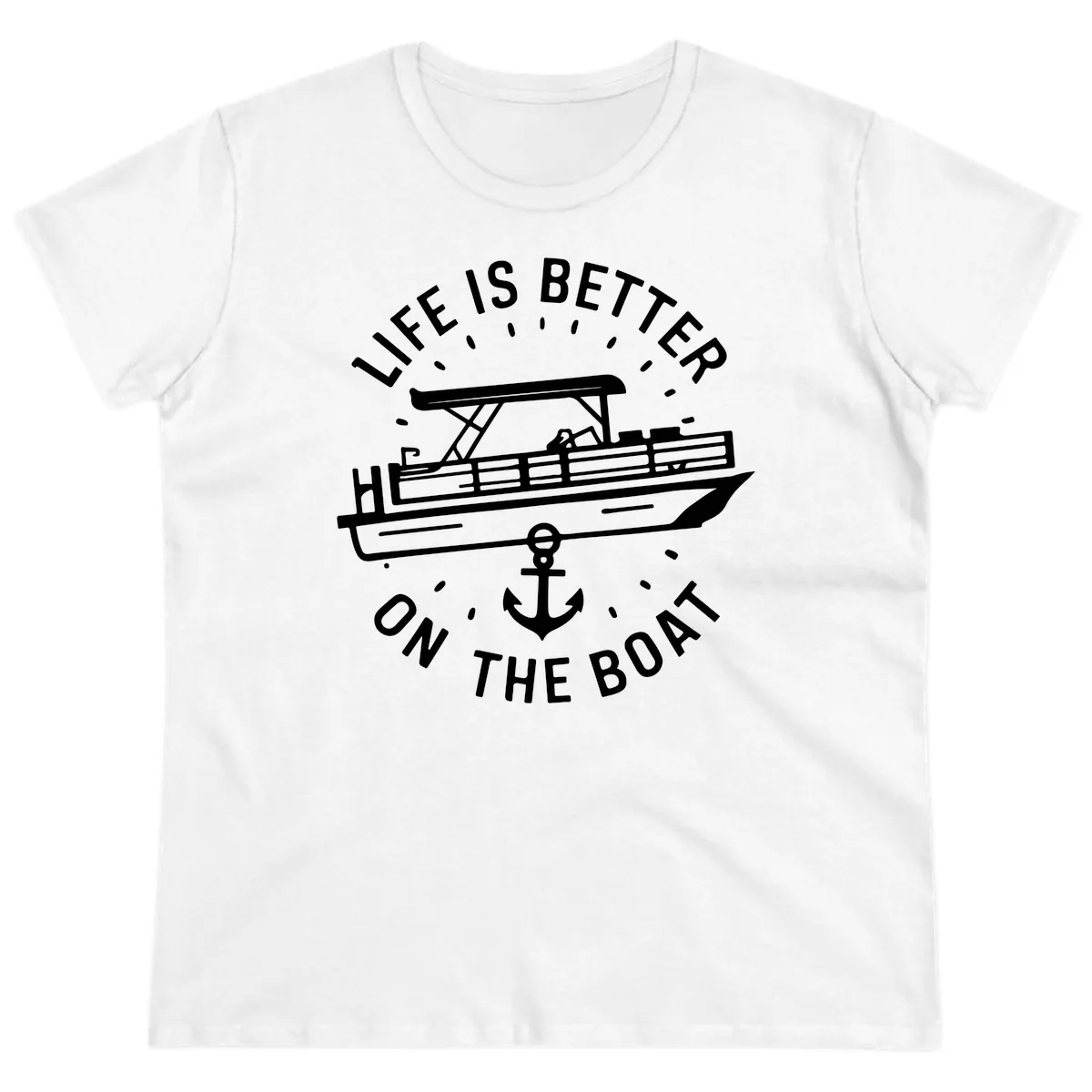 Life Is Better On The Boat Design Ladies Tee in White