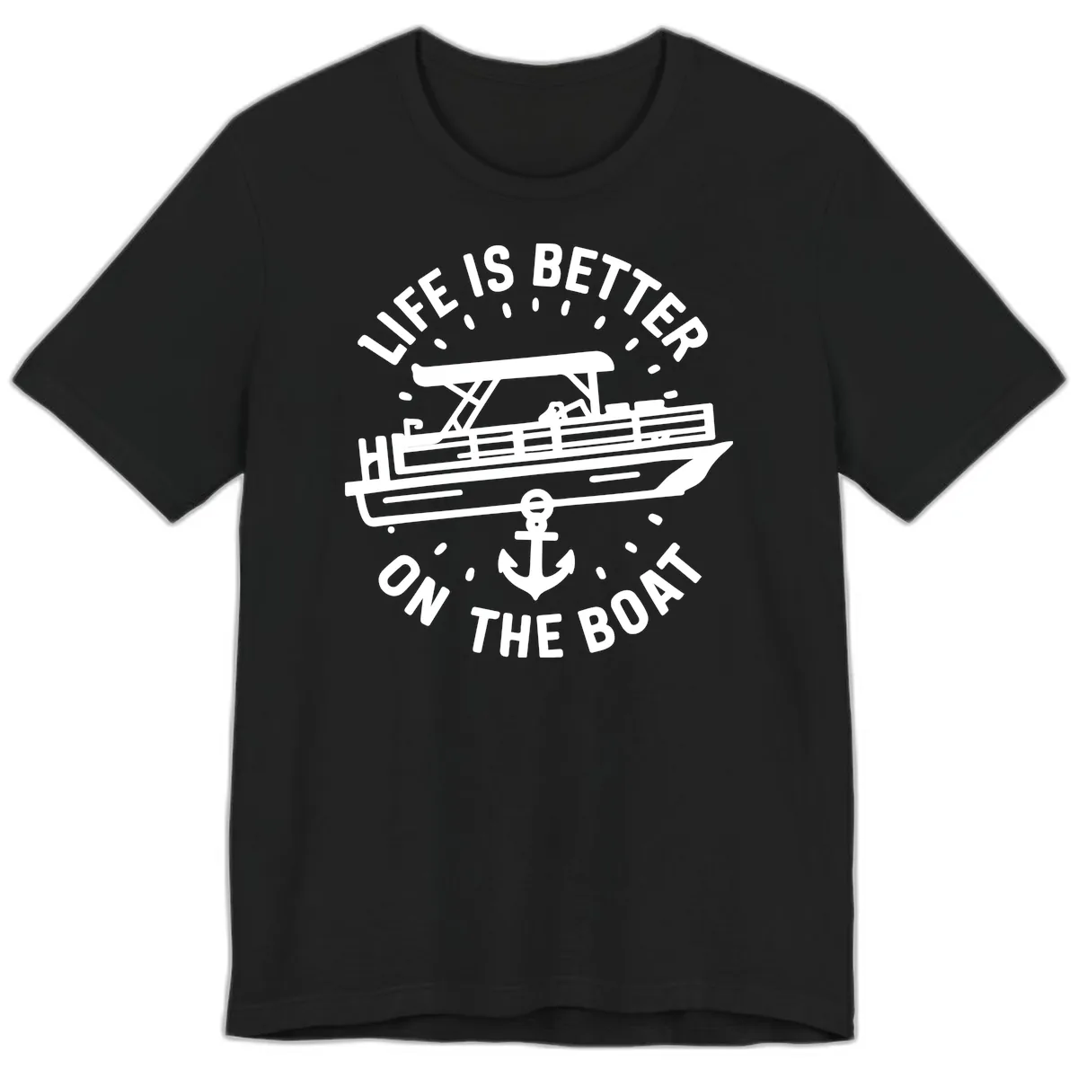 Life Is Better On The Boat Design Premium T-Shirt in Black