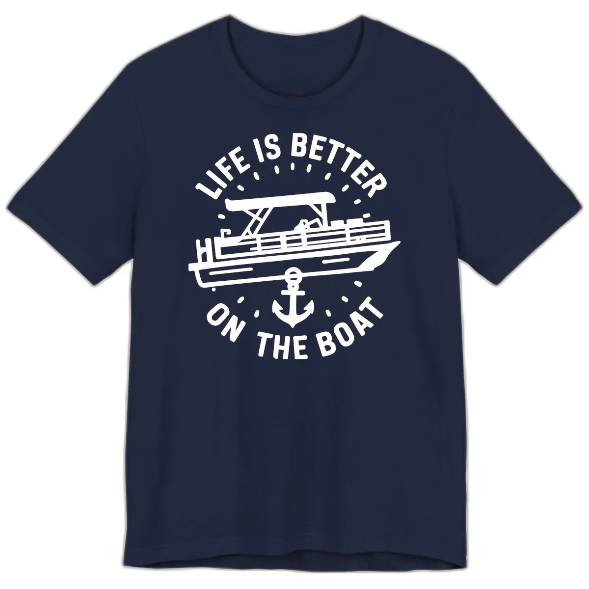 Life Is Better On The Boat Design Premium T-Shirt in Navy