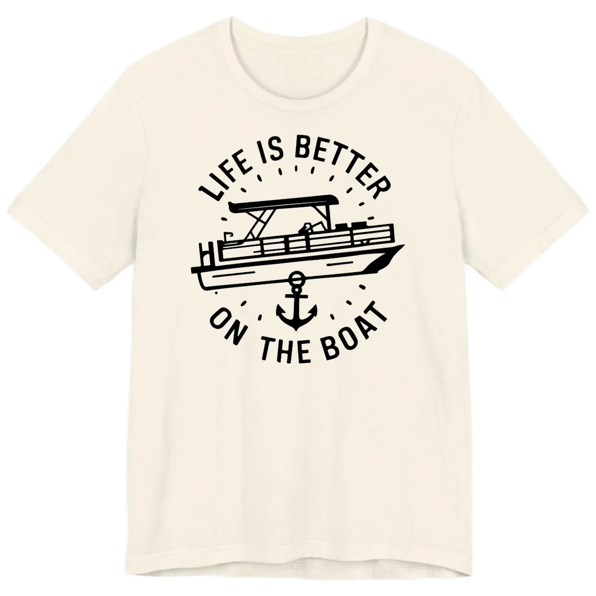 Life Is Better On The Boat Design Premium T-Shirt in Natural