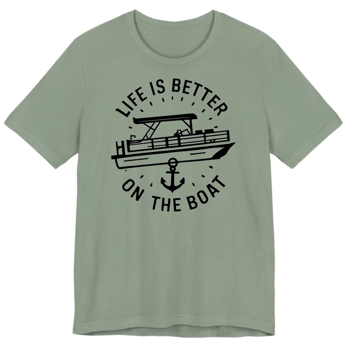 Life Is Better On The Boat Design Premium T-Shirt in Sage