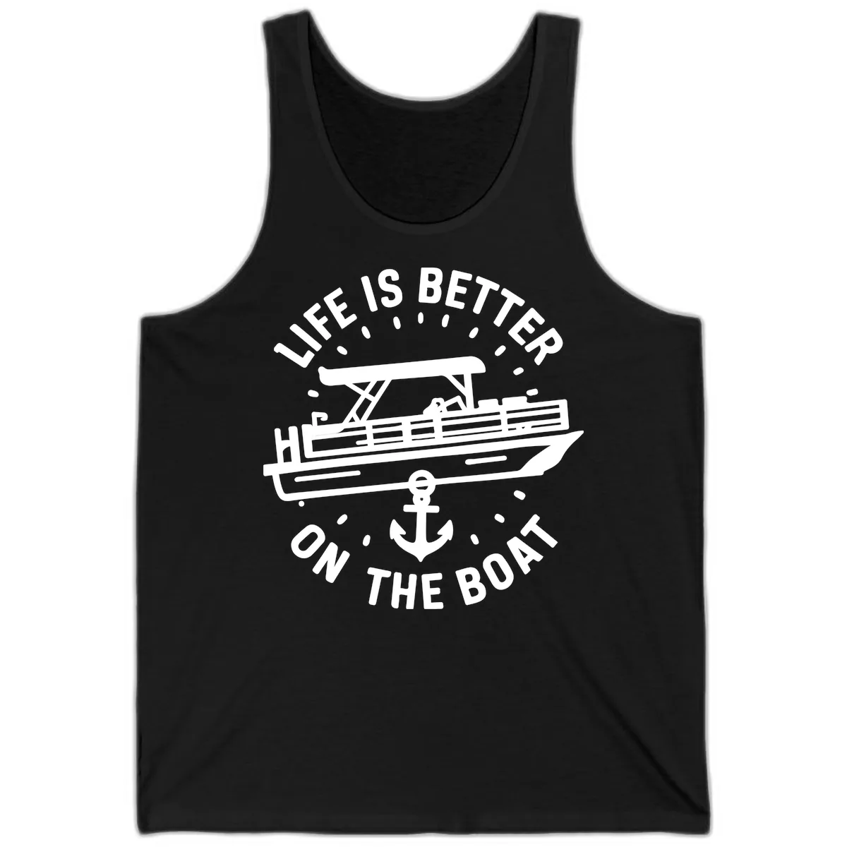Life Is Better On The Boat Design Tank in Black