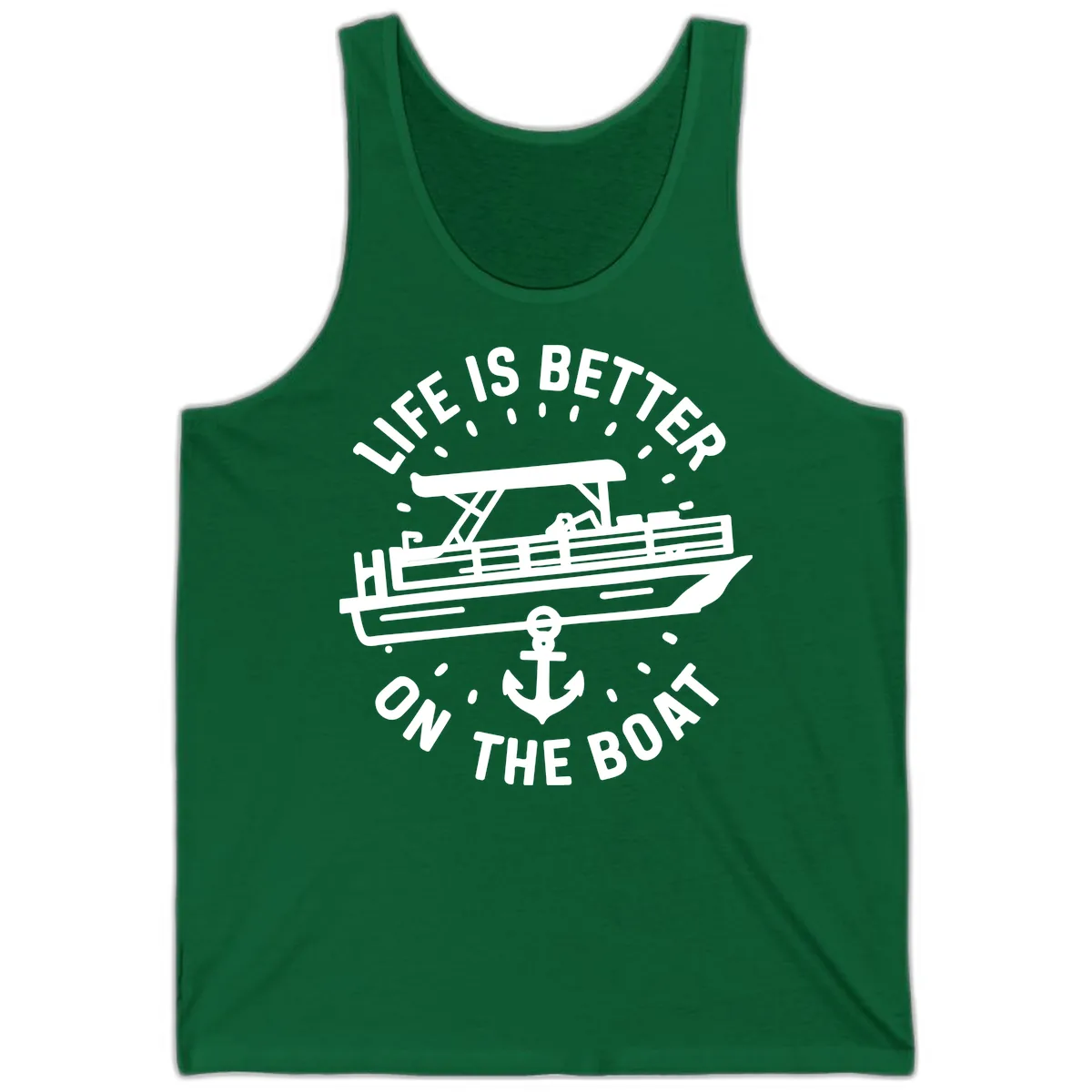 Life Is Better On The Boat Design Tank in Kelly