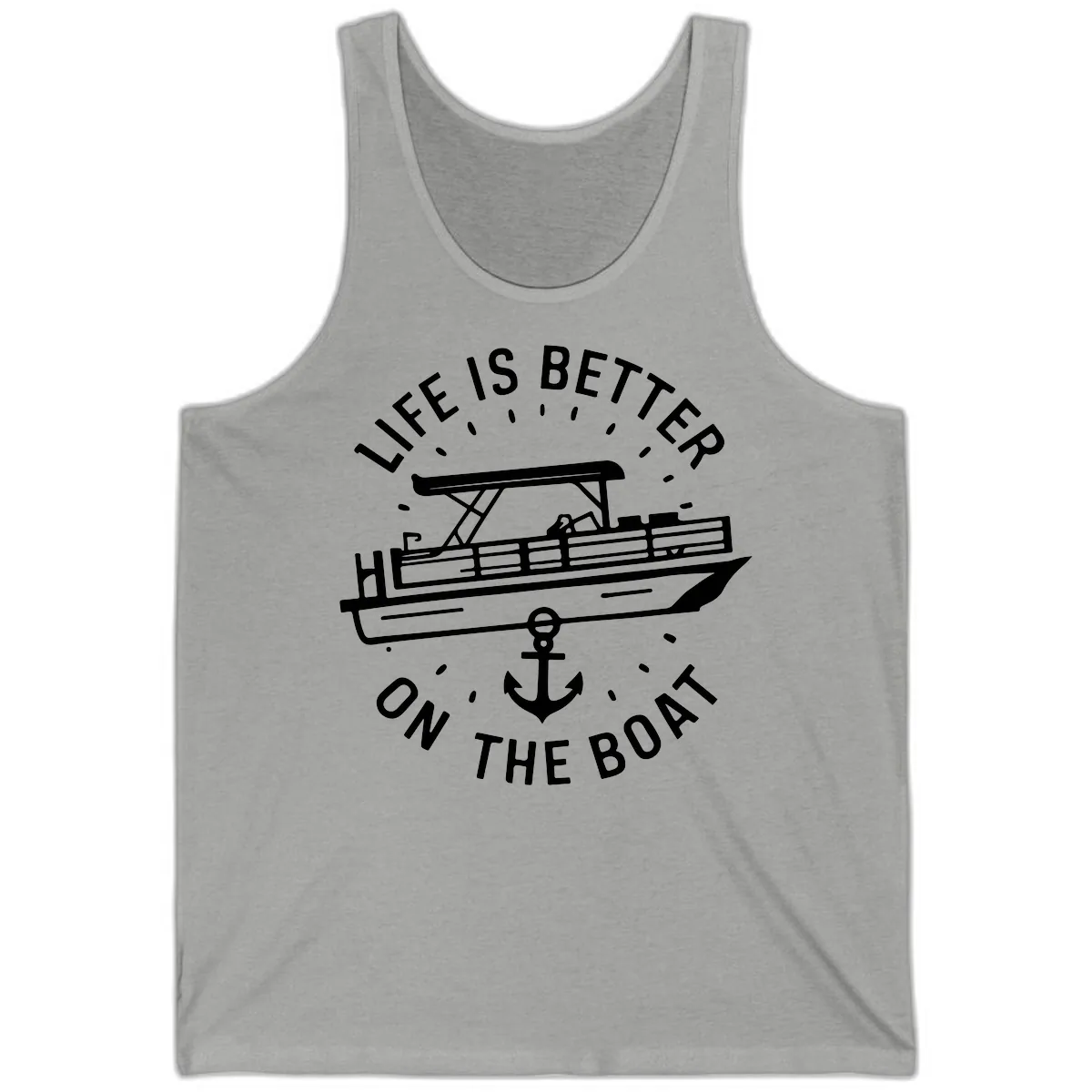 Life Is Better On The Boat Design Tank in Athletic Heather