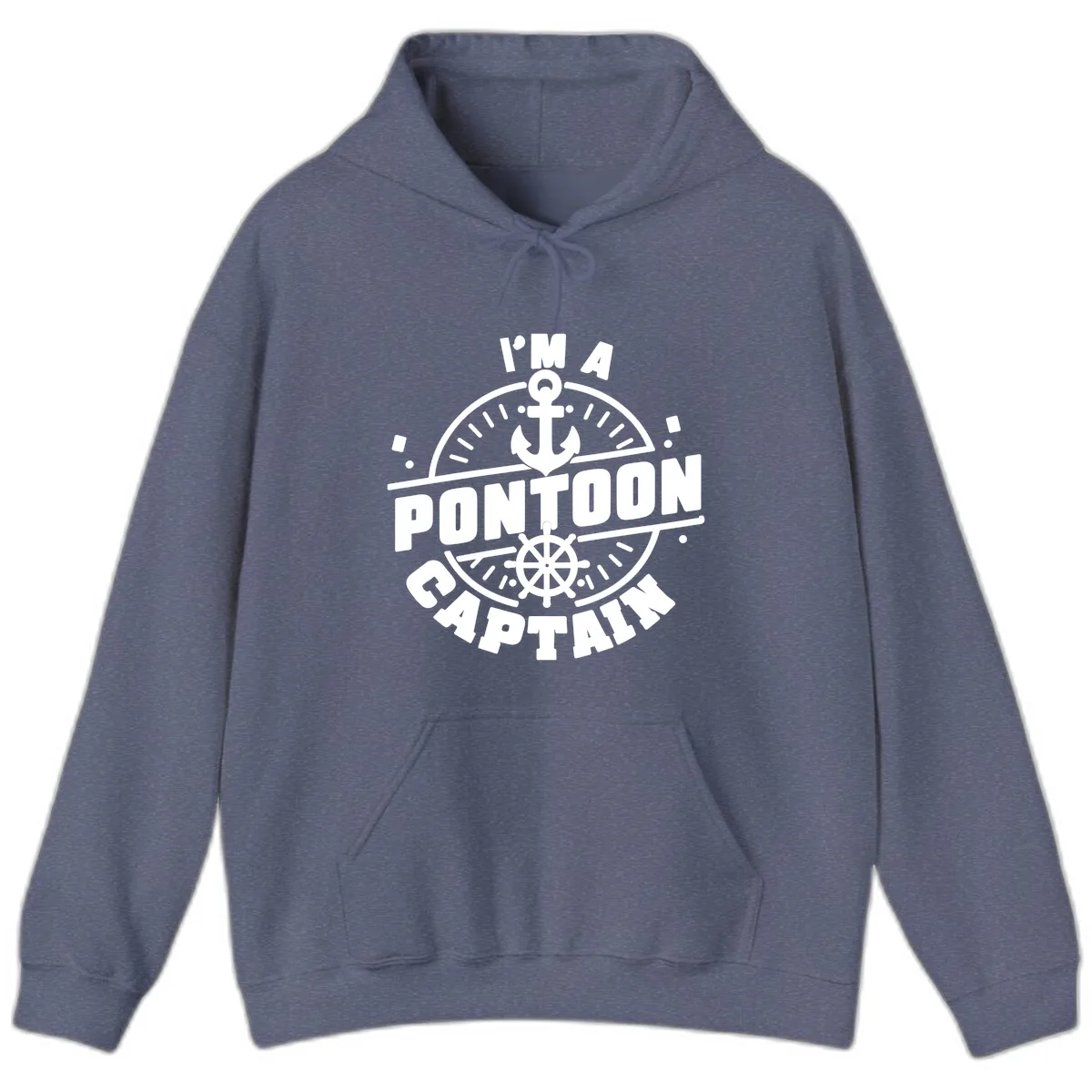 I'm A Pontoon Captain Hoodie in Heather Navy