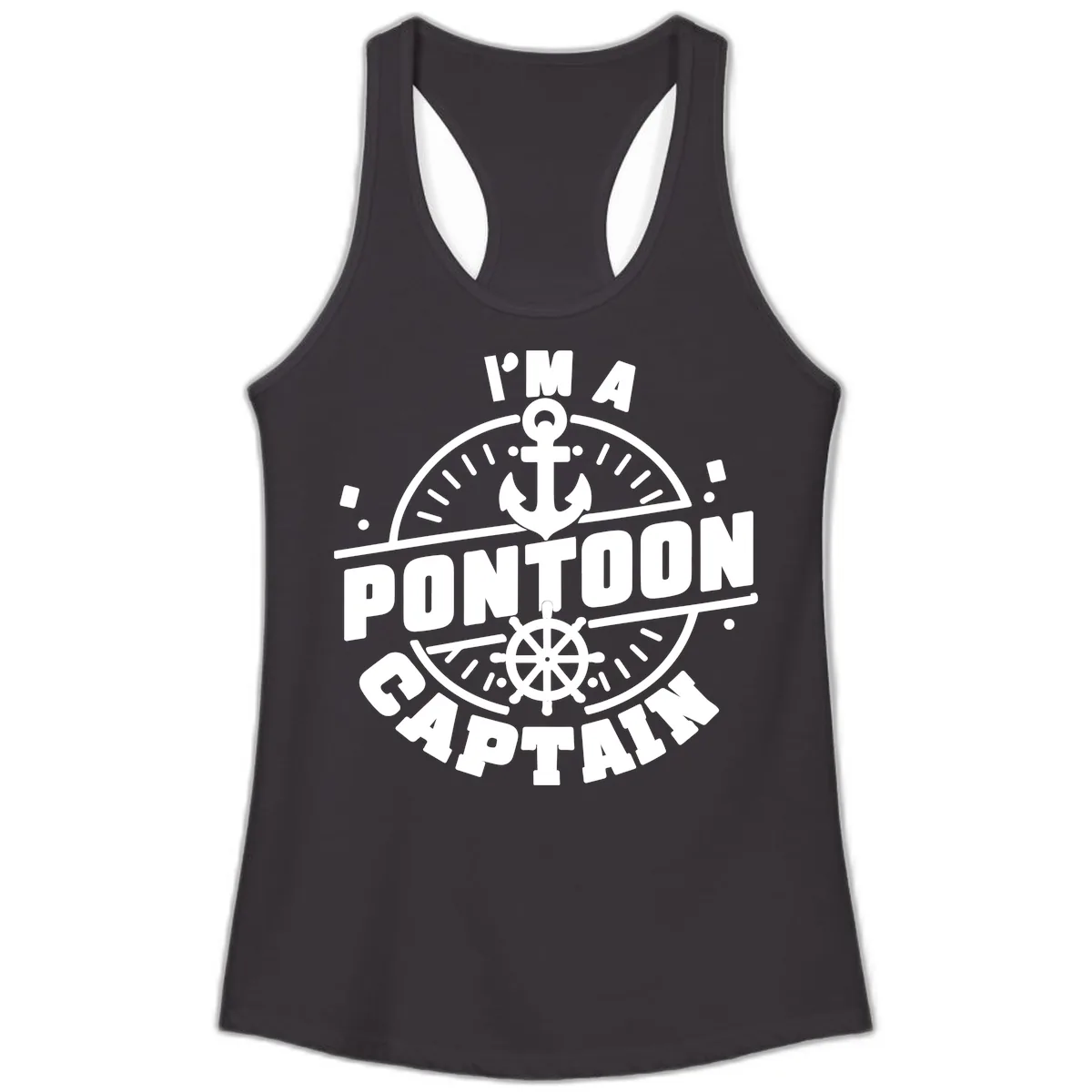 I'm A Pontoon Captain Ladies Tank in Black
