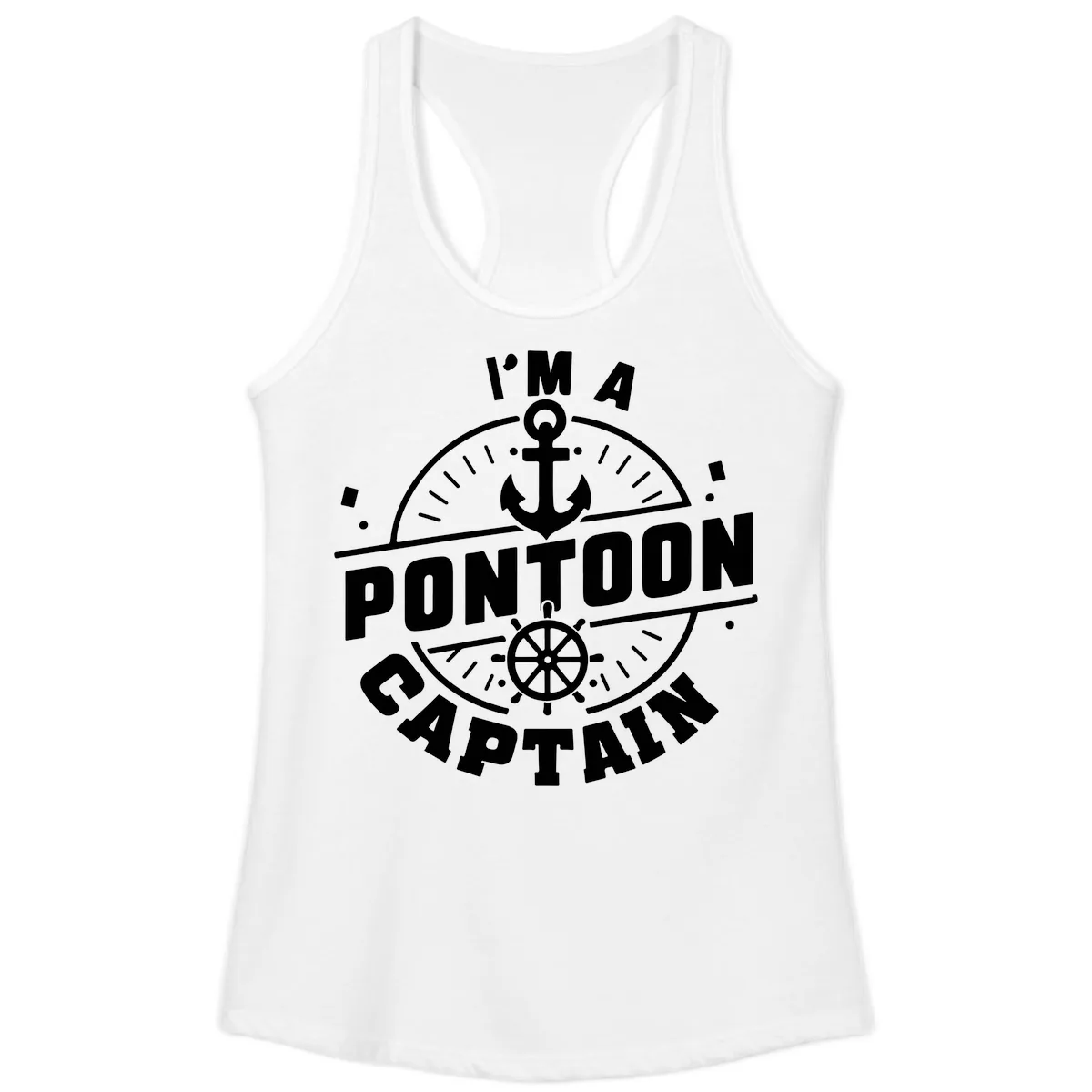 I'm A Pontoon Captain Ladies Tank in White