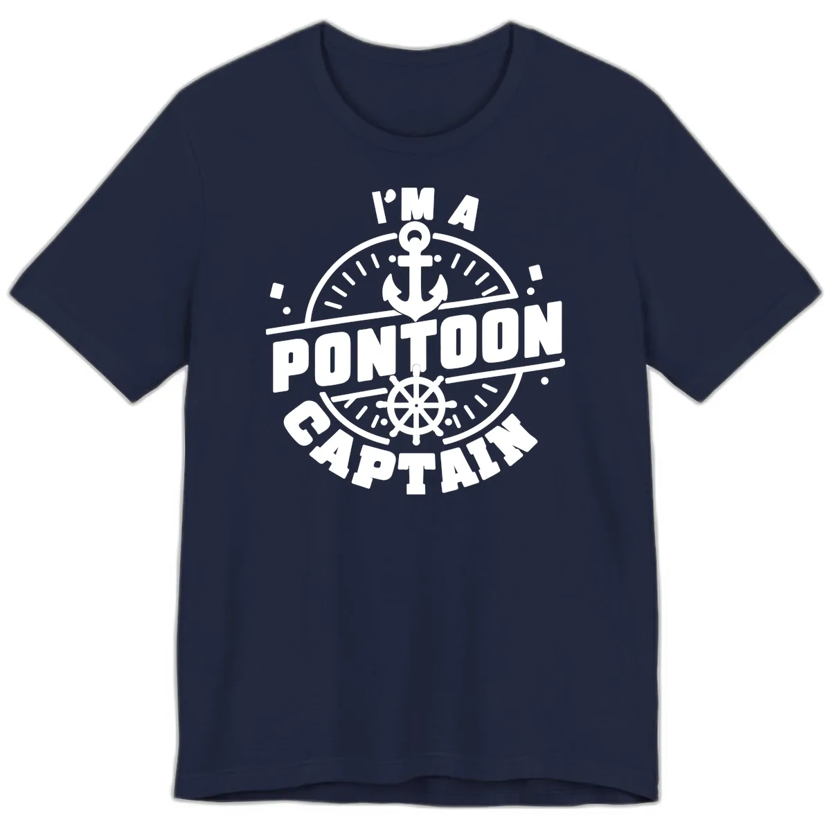I'm A Pontoon Captain Premium T-Shirt in Navy