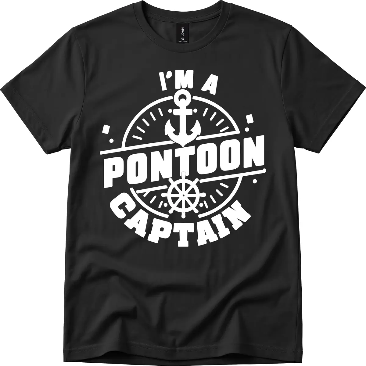 I'm A Pontoon Captain T-Shirt in Black