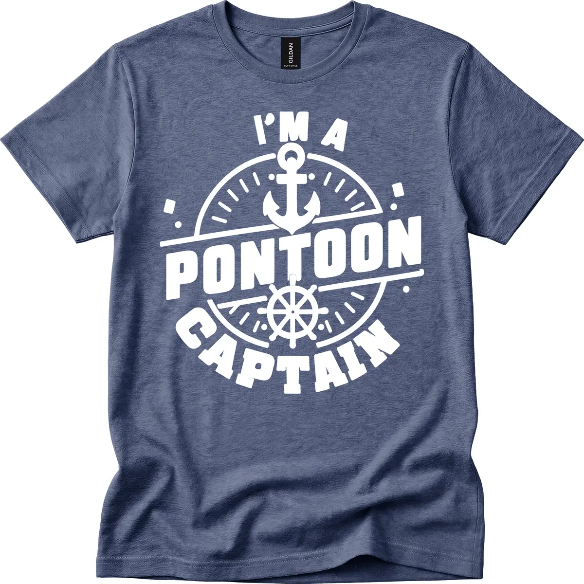 I'm A Pontoon Captain T-Shirt in Heather Navy