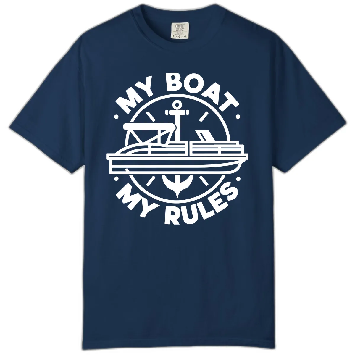 My Boat My Rules Pontoon Design Comfort Color in Navy