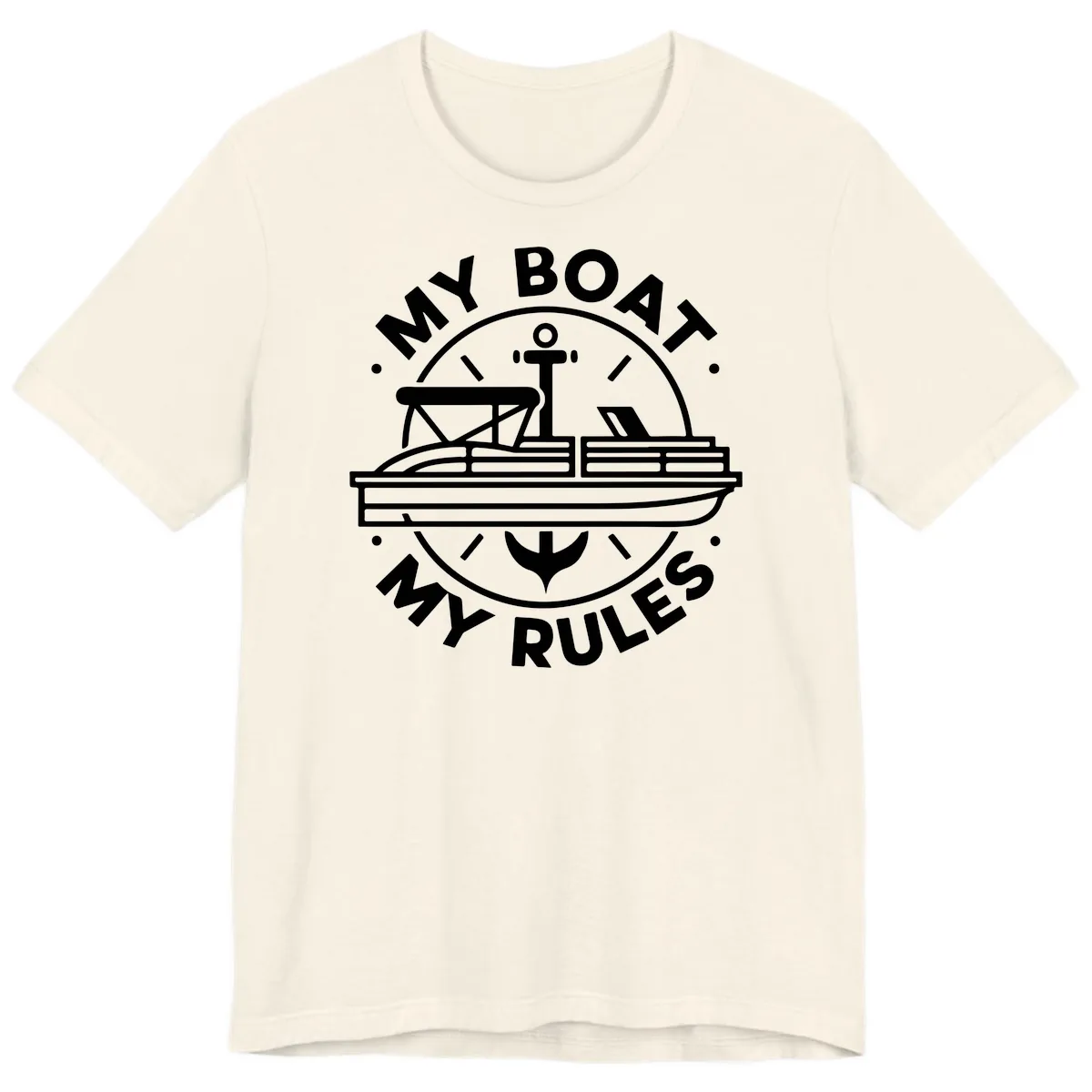 My Boat My Rules Pontoon Design Premium T-Shirt in Natural