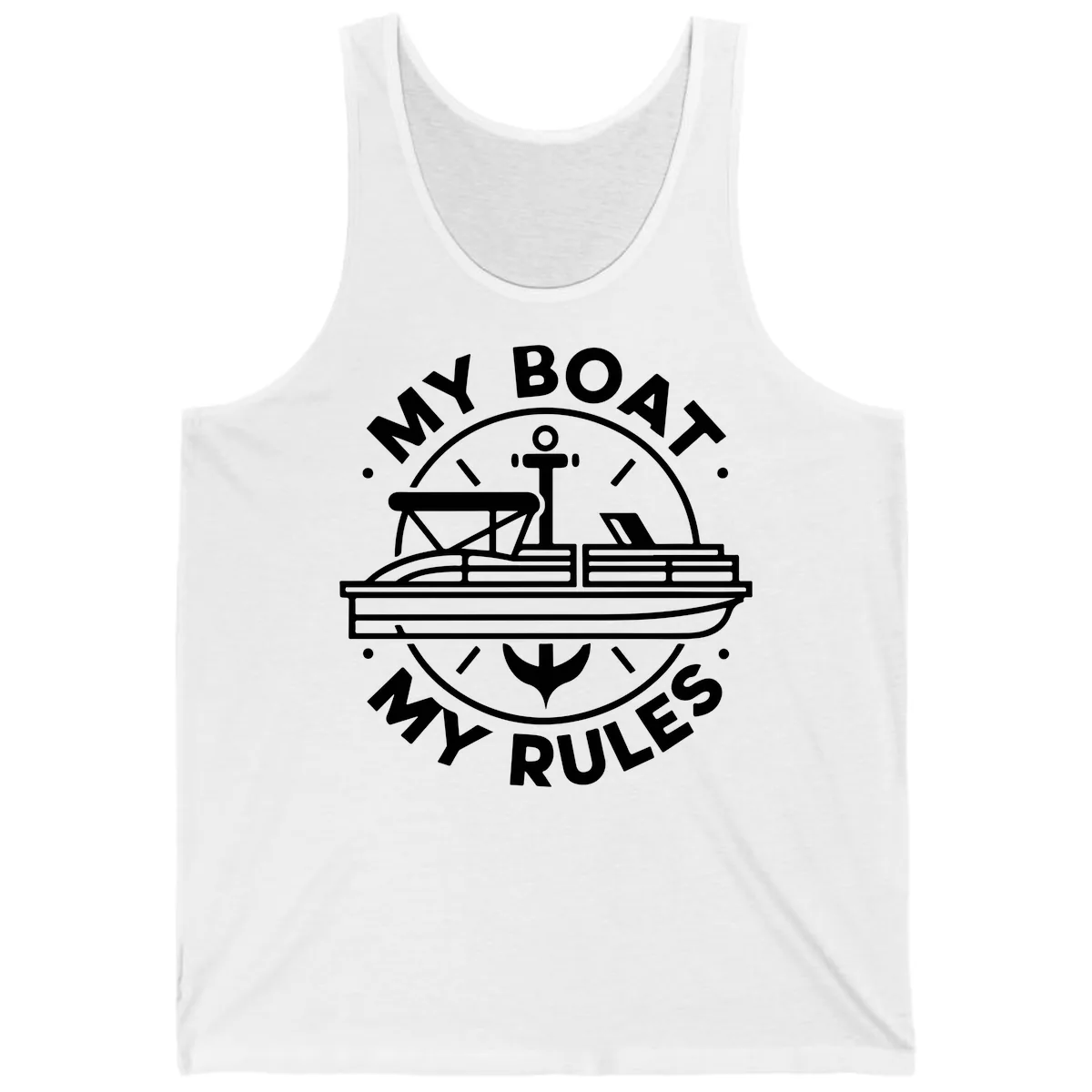 My Boat My Rules Pontoon Design Tank in White