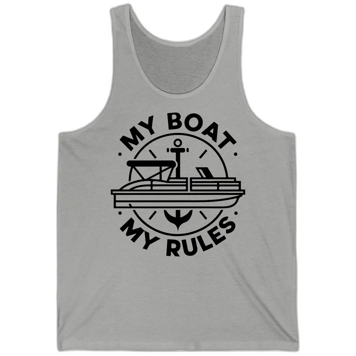 My Boat My Rules Pontoon Design Tank in Athletic Heather