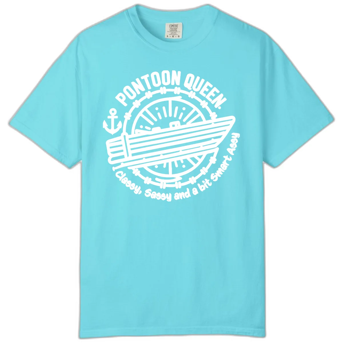Pontoon Queen Classy Sassy Smart Comfort Color in Lagoon Blue