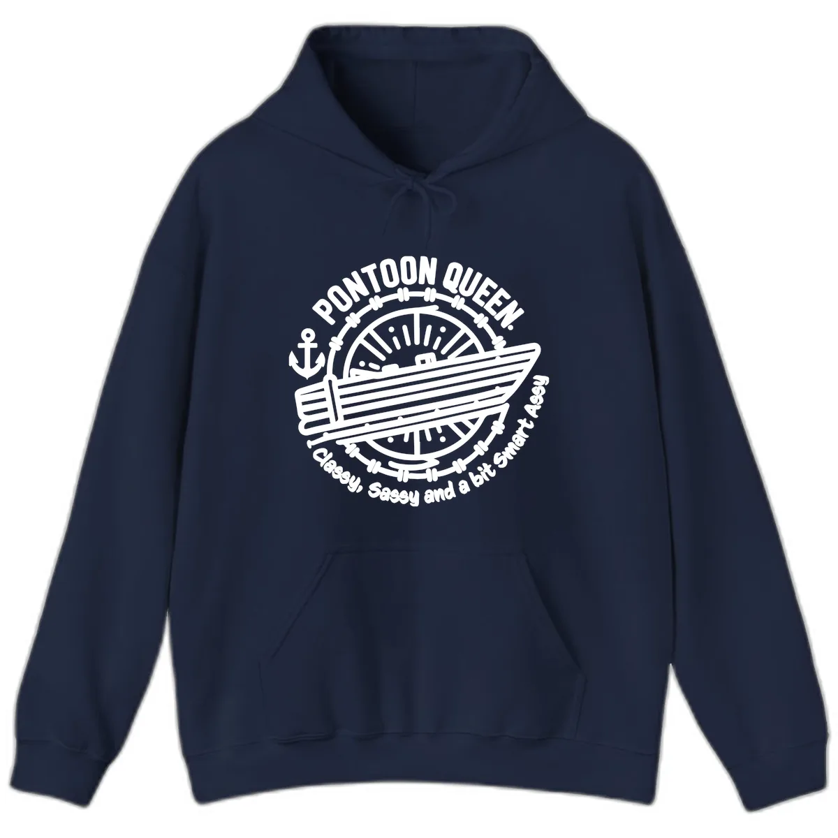 Pontoon Queen Classy Sassy Smart Hoodie in Navy