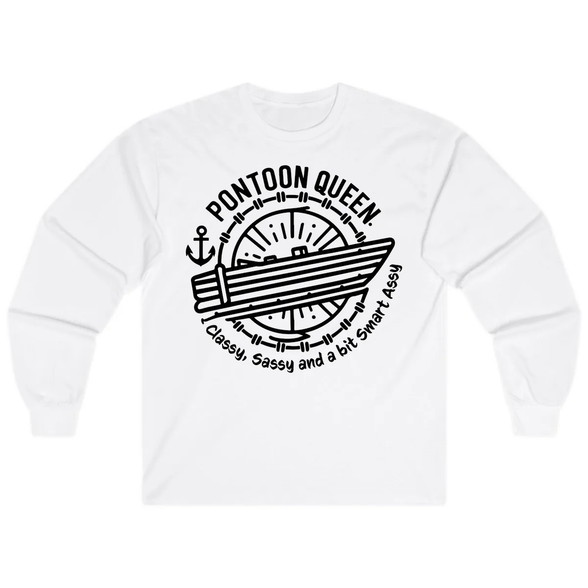 Pontoon Queen Classy Sassy Smart Long Sleeve in White