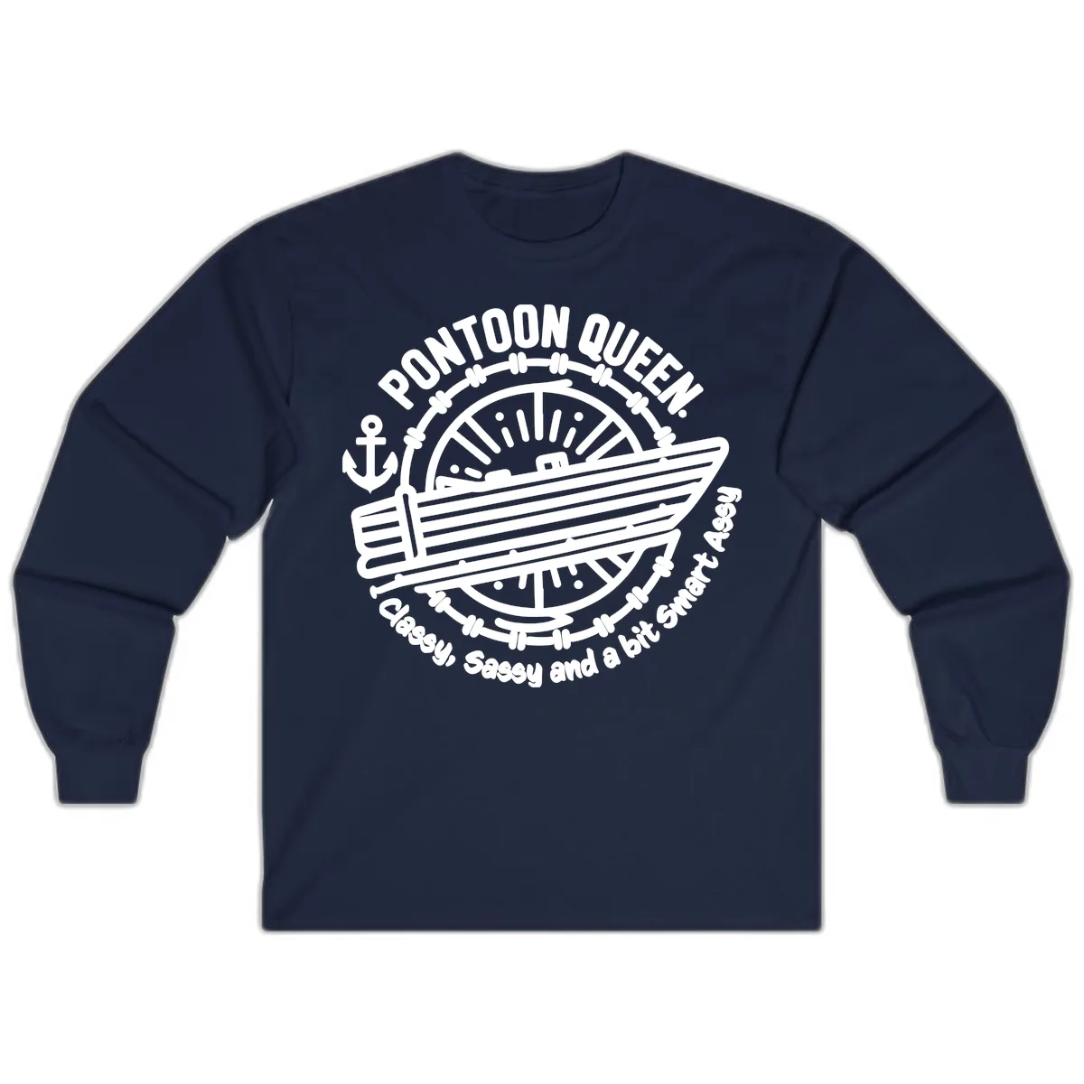 Pontoon Queen Classy Sassy Smart Long Sleeve in Navy