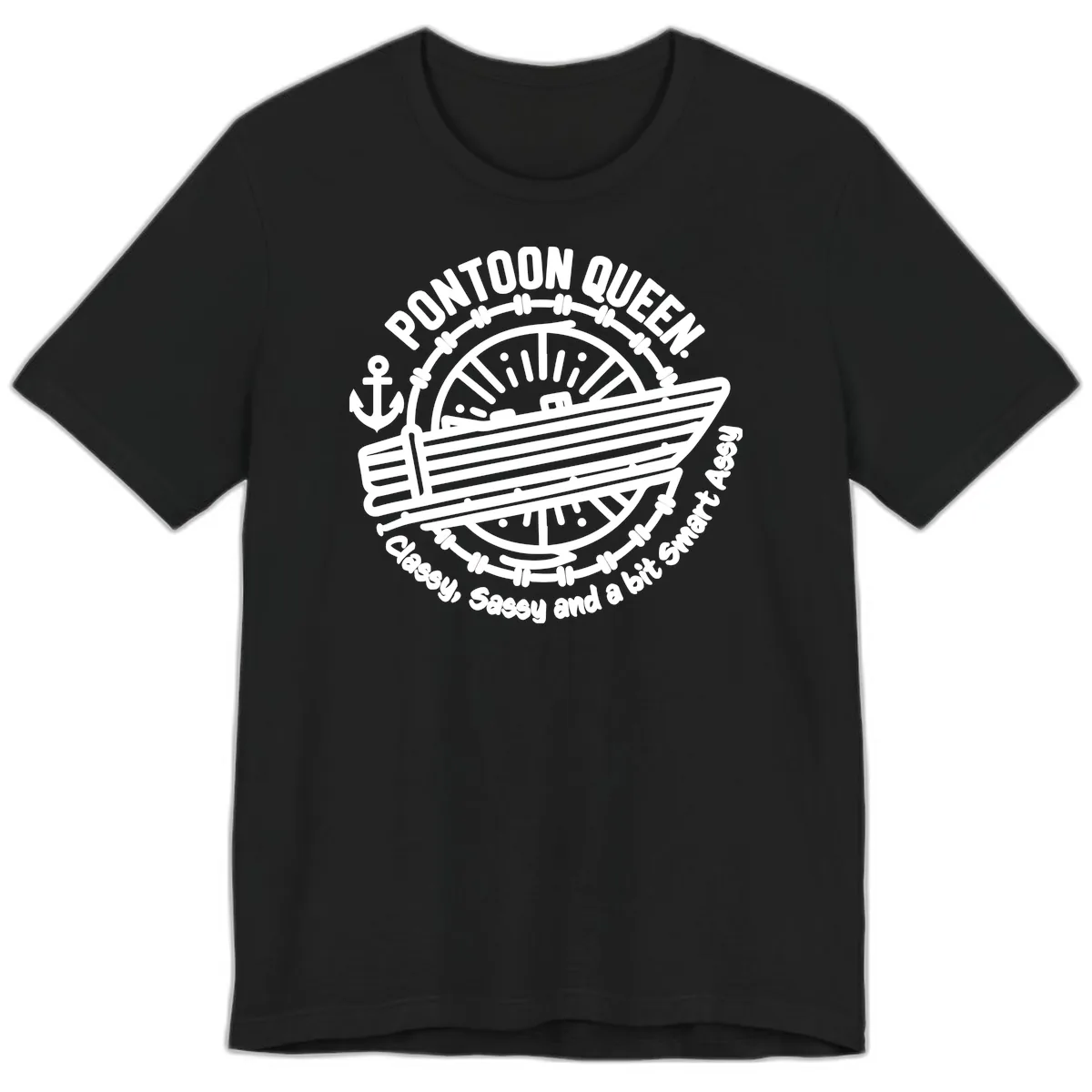 Pontoon Queen Classy Sassy Smart Premium T-Shirt in Black