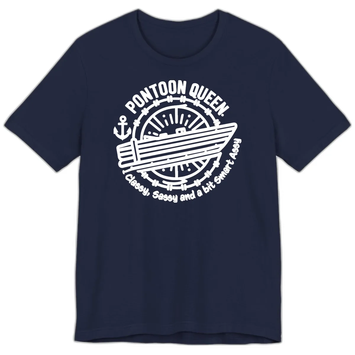 Pontoon Queen Classy Sassy Smart Premium T-Shirt in Navy