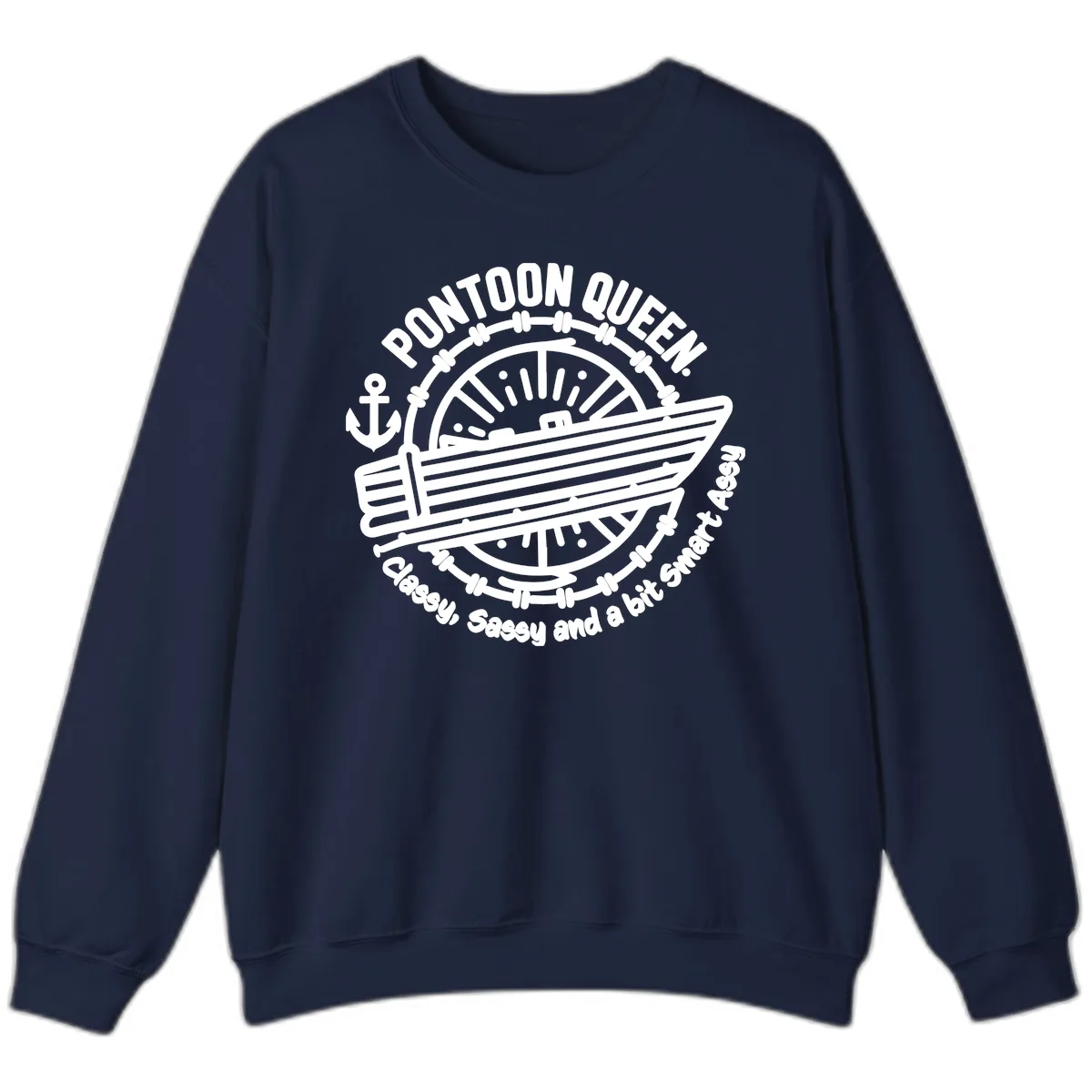 Pontoon Queen Classy Sassy Smart Sweatshirt in Navy