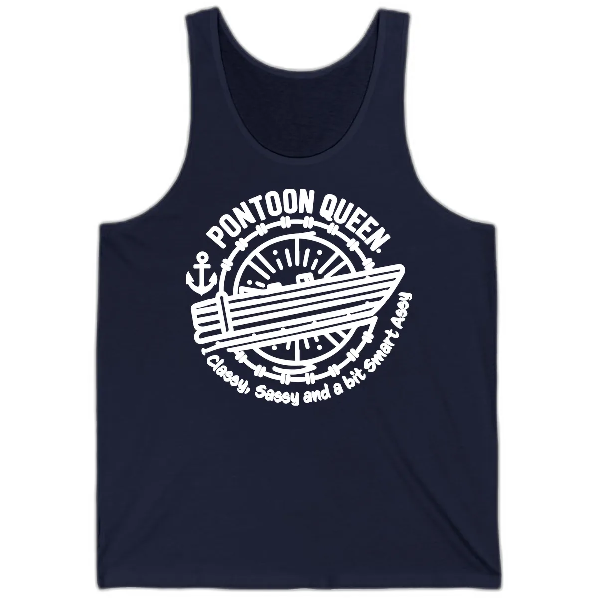 Pontoon Queen Classy Sassy Smart Tank in Navy