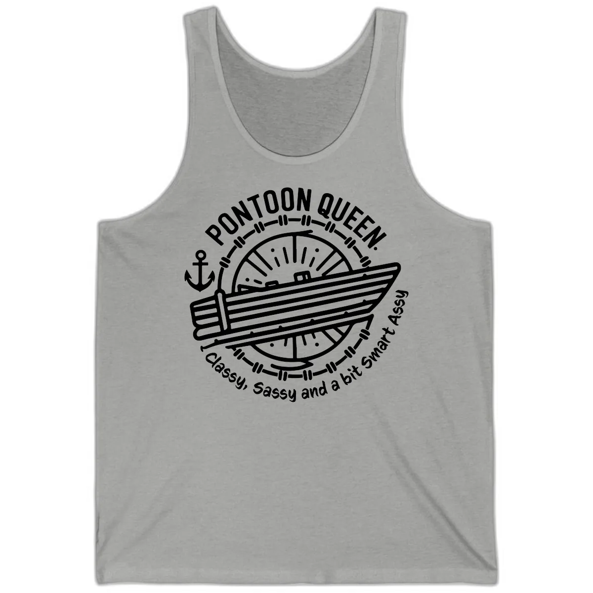 Pontoon Queen Classy Sassy Smart Tank in Athletic Heather
