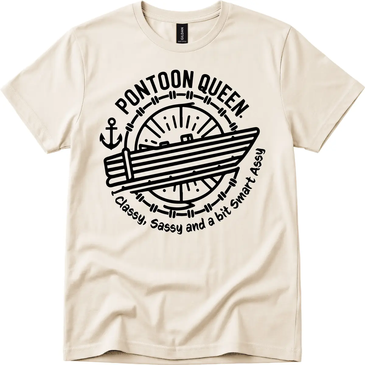 Pontoon Queen Classy Sassy Smart T-Shirt in Natural