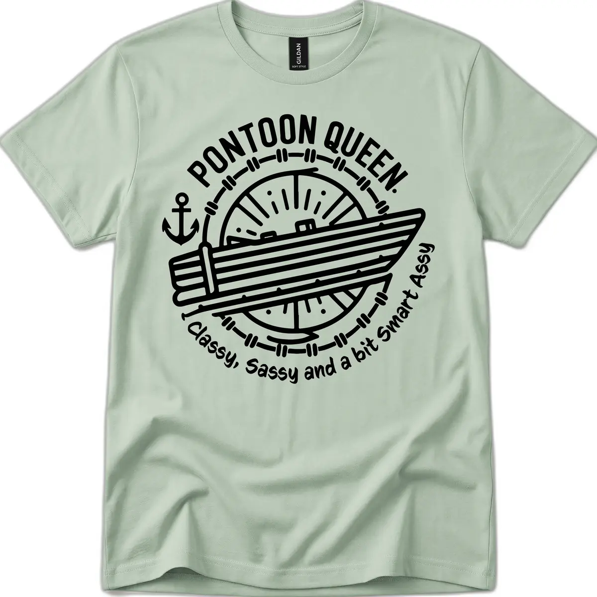 Pontoon Queen Classy Sassy Smart T-Shirt in Sage