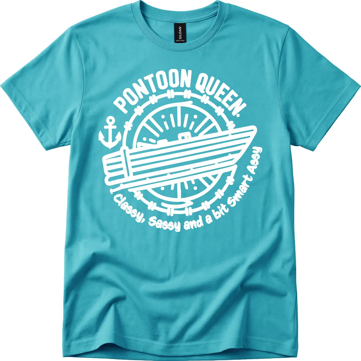 Pontoon Queen Classy Sassy Smart T-Shirt in Tropical Blue