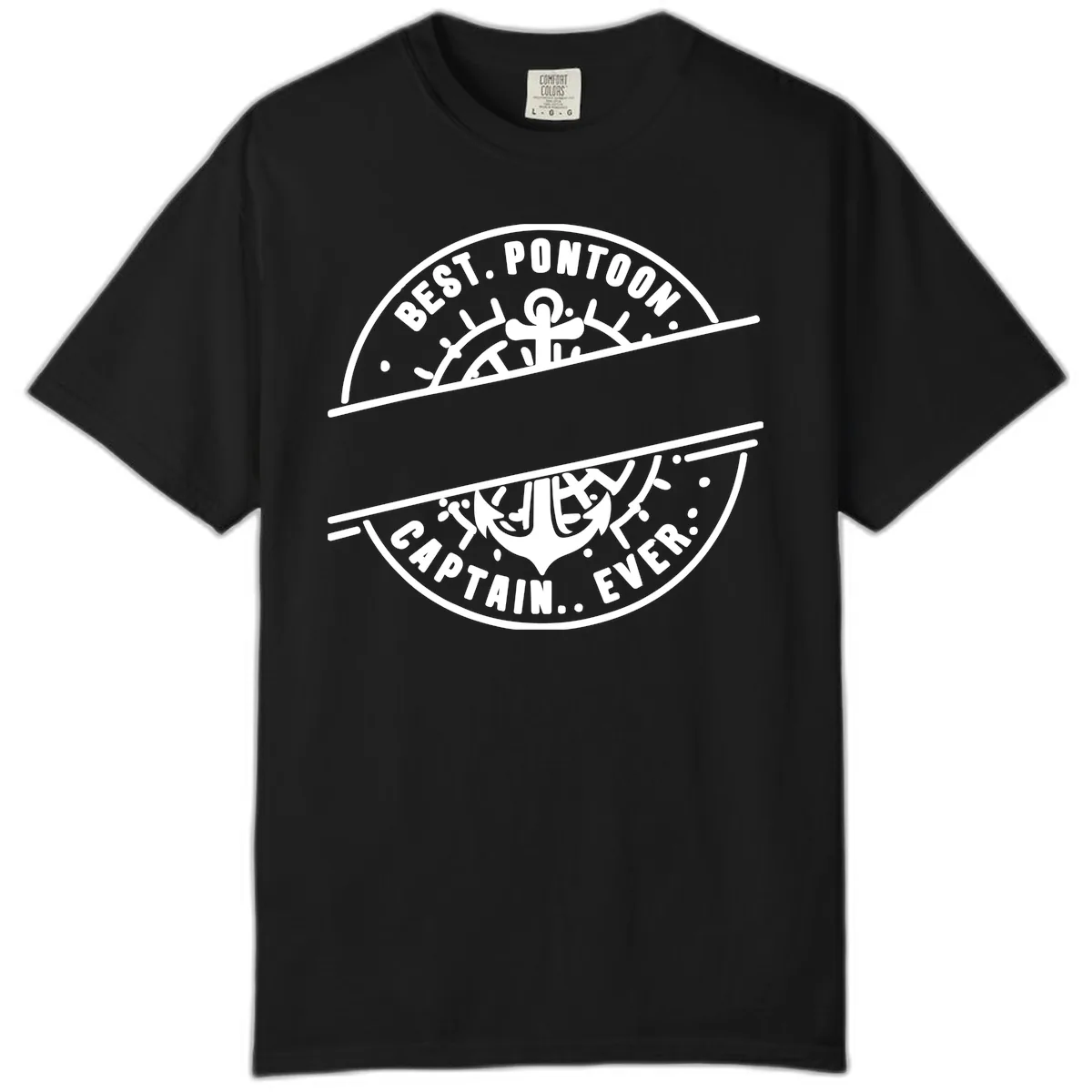 Best Pontoon Captain Ever Personalized Badge Comfort Color in Black