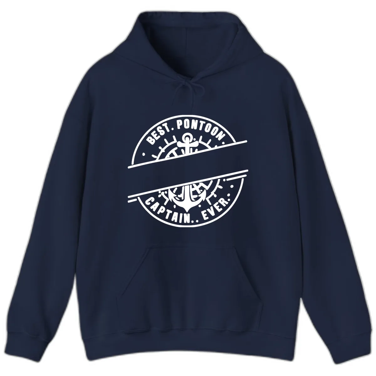 Best Pontoon Captain Ever Personalized Badge Hoodie in Navy