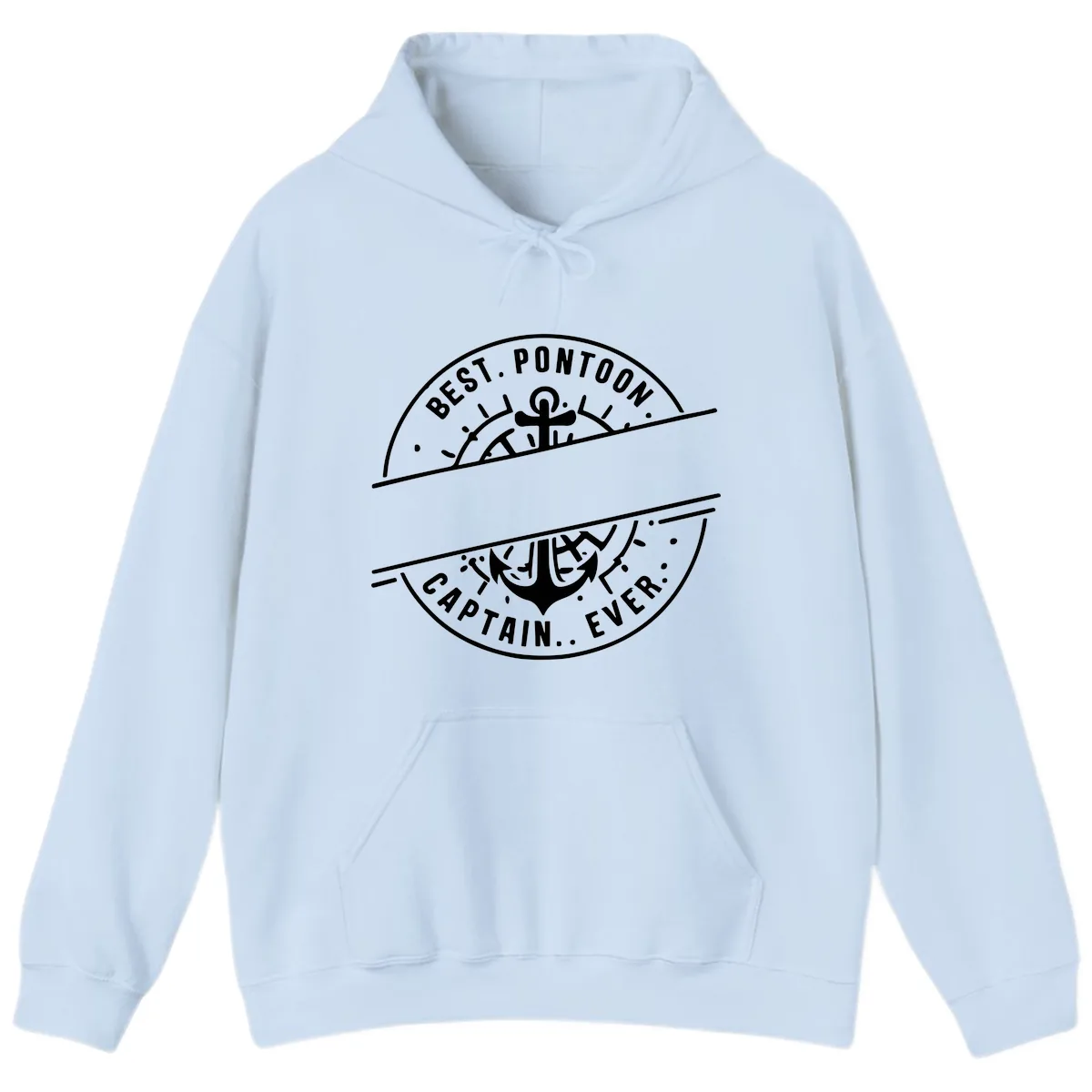 Best Pontoon Captain Ever Personalized Badge Hoodie in Light Blue