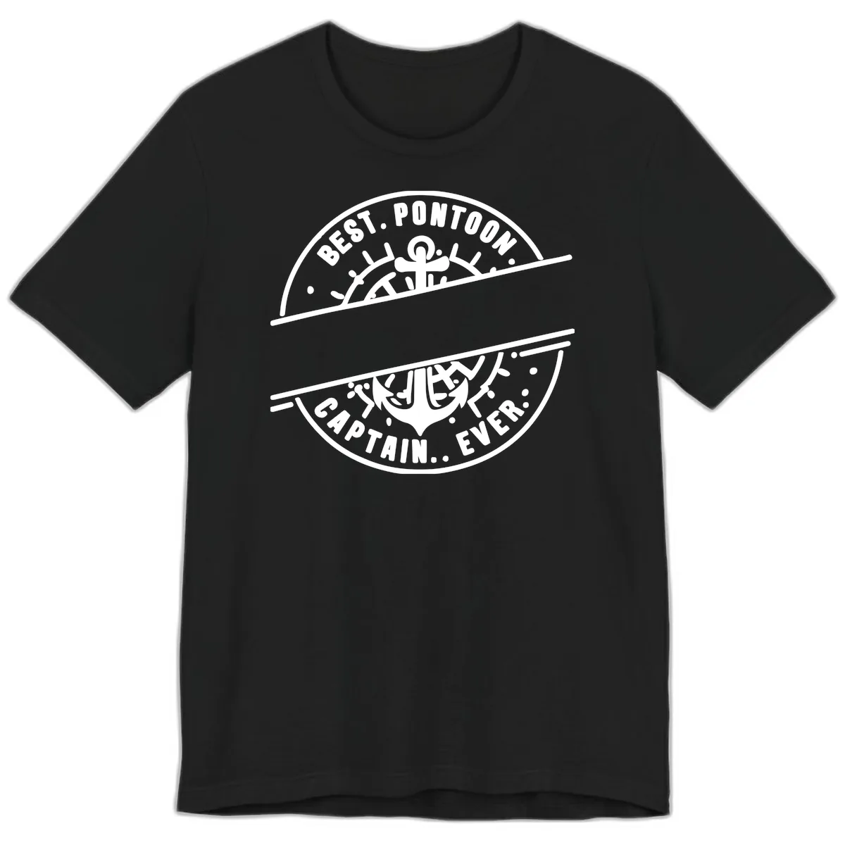 Best Pontoon Captain Ever Personalized Badge Premium T-Shirt in Black